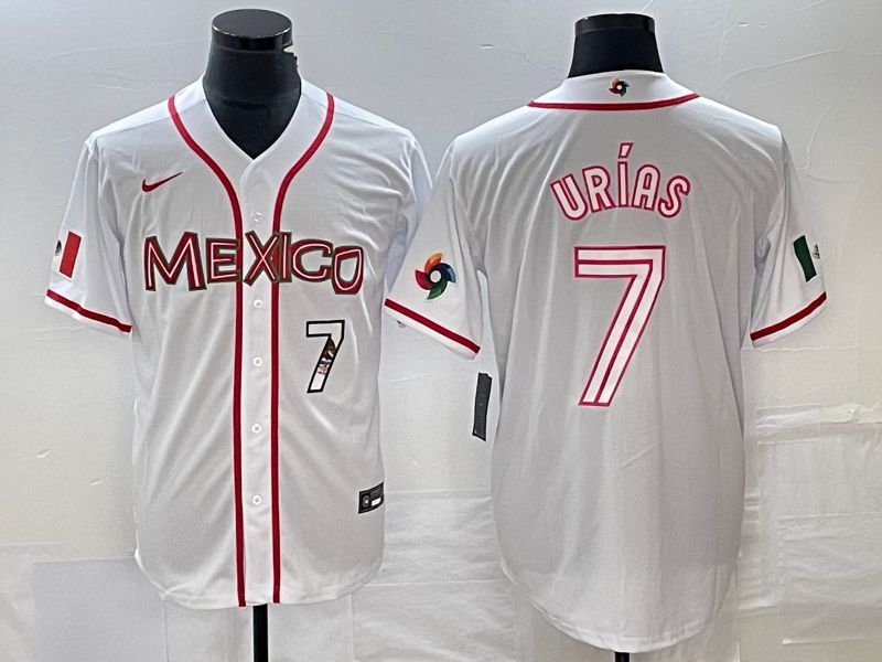 Men 2023 World Cub Mexico #7 Urias White Nike MLB Jersey59->more jerseys->MLB Jersey